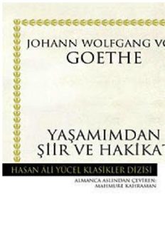 Yaşamımdan Şiir ve Hakikat - Johann Wolfgang von Goethe - PDF Kitap İndir