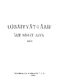 Rubaiyyat-ı Arif - Arif Nihat Asya - PDF Kitap İndir