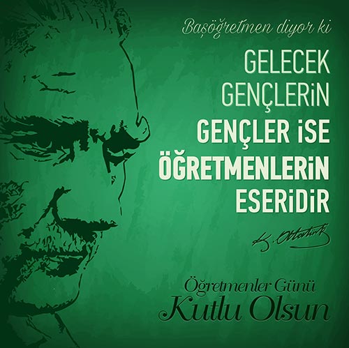 Başöğretmen Atatürk 24 Kasım Vektörel Tasarım